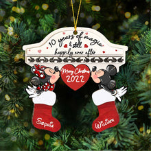 Load image into Gallery viewer, Personalized Christmas Mouse Ornament Custom Name Gift for Couple
