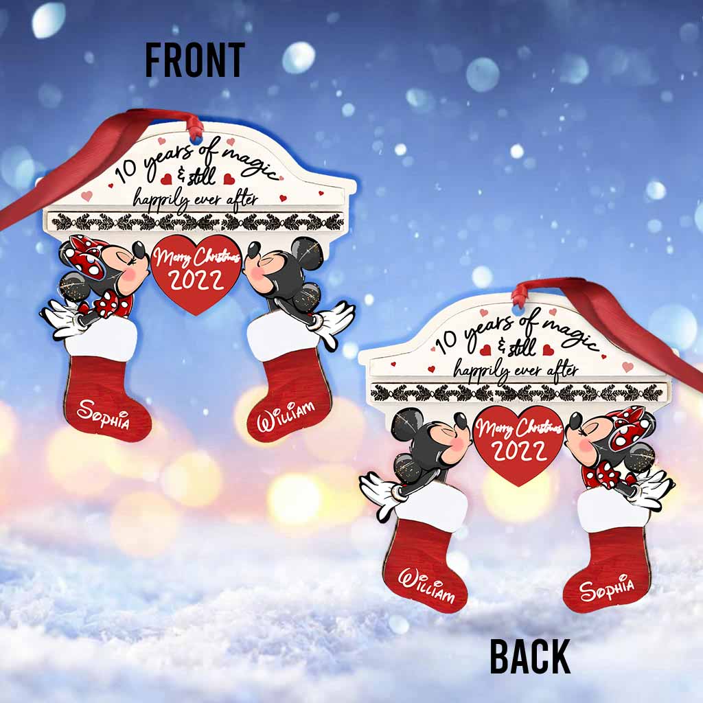 Personalized Christmas Mouse Ornament Custom Name Gift for Couple