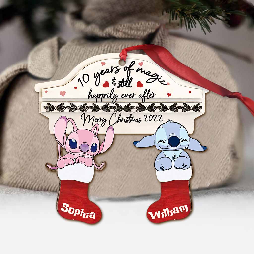 Personalized Christmas Ohana Ornament Custom Name Gift for Couples