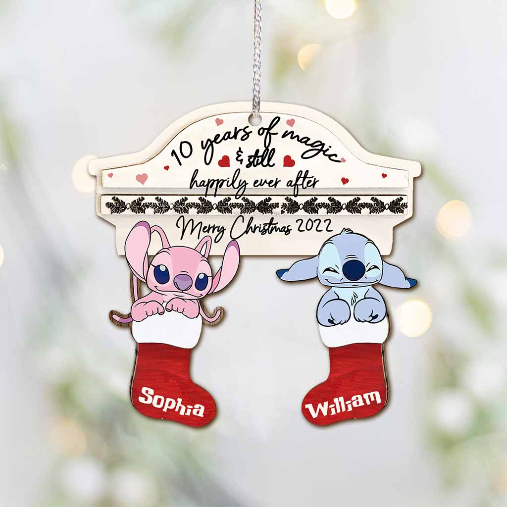 Personalized Christmas Ohana Ornament Custom Name Gift for Couples
