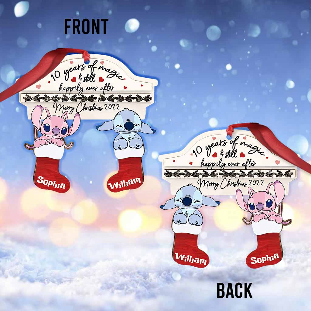 Personalized Christmas Ohana Ornament Custom Name Gift for Couples