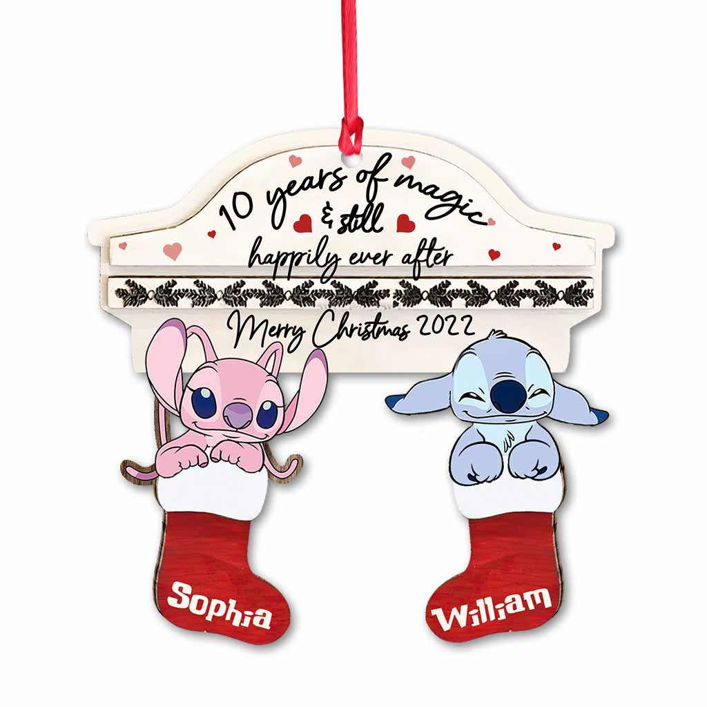 Personalized Christmas Ohana Ornament Custom Name Gift for Couples