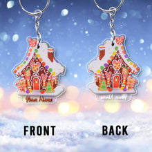 Load image into Gallery viewer, Personalized Gingerbread House Keychain Custom Name Gift
