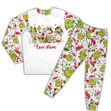 Load image into Gallery viewer, Personalized Christmas Pajamas Set with Grinch Design for Kids and Family
