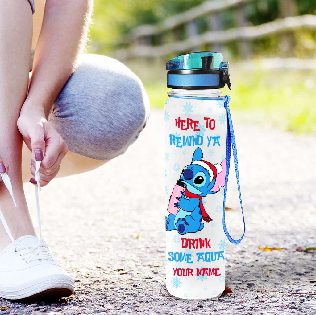 Personalized Water Tracker Bottle with Time Markers for Christmas Gift