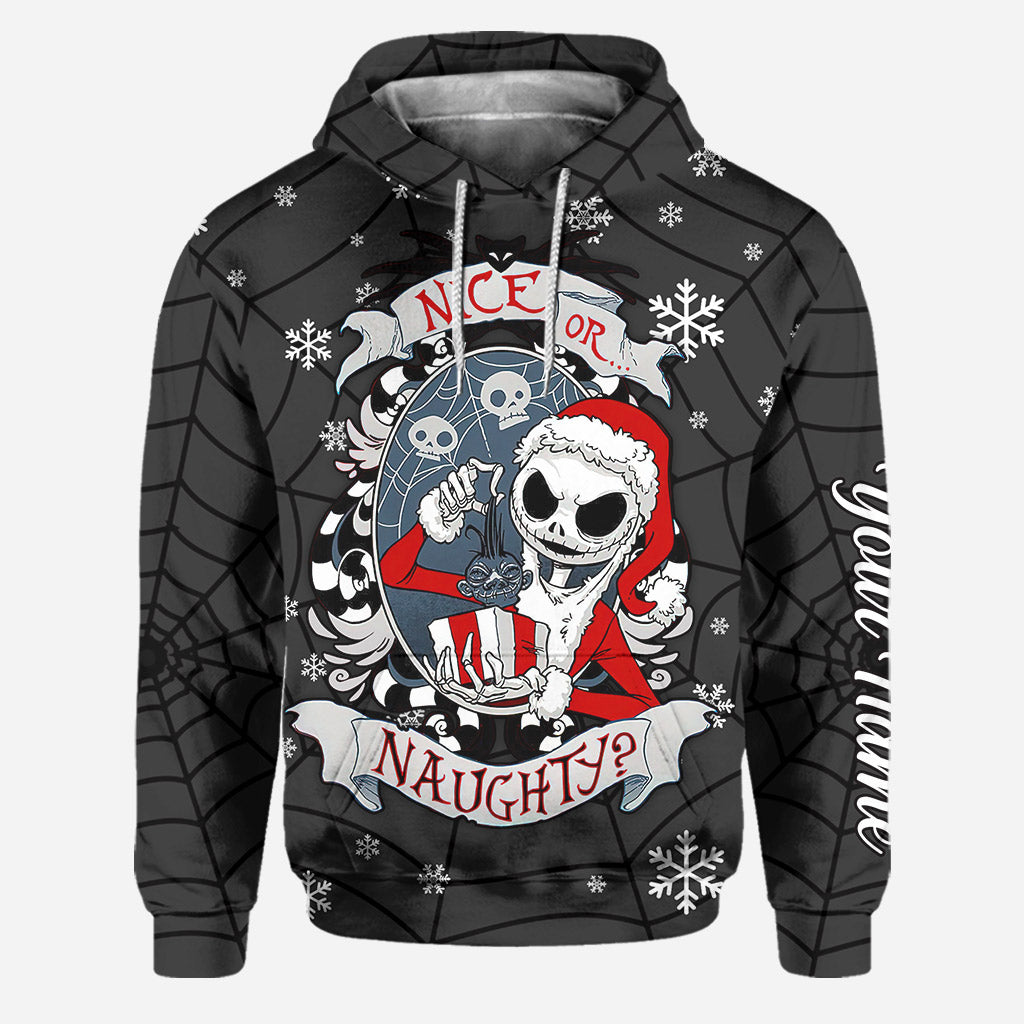 Personalized Nice or Naughty Christmas Hoodie & Leggings Set for Women