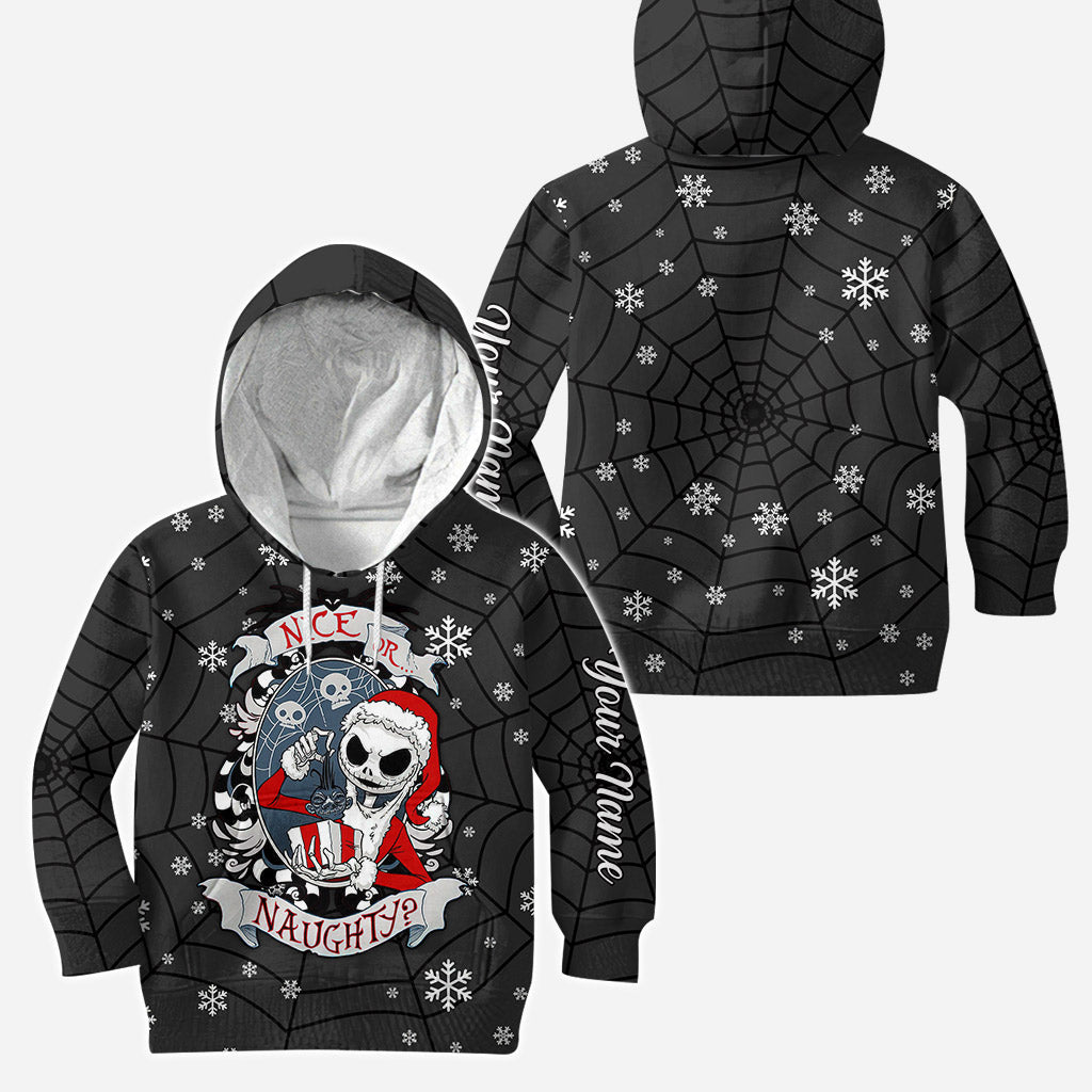 Personalized Nice or Naughty Christmas Hoodie & Leggings Set for Women