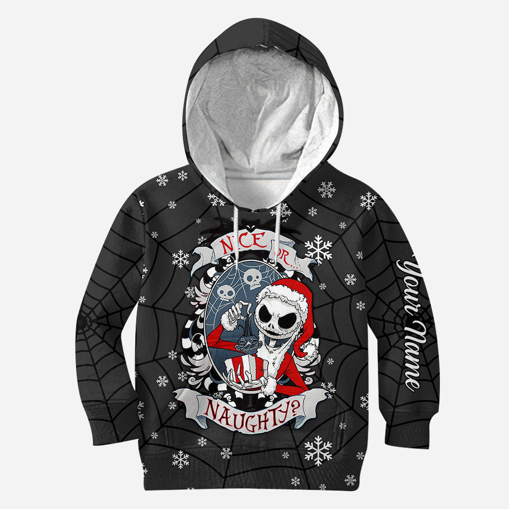 Personalized Nice or Naughty Christmas Hoodie & Leggings Set for Women