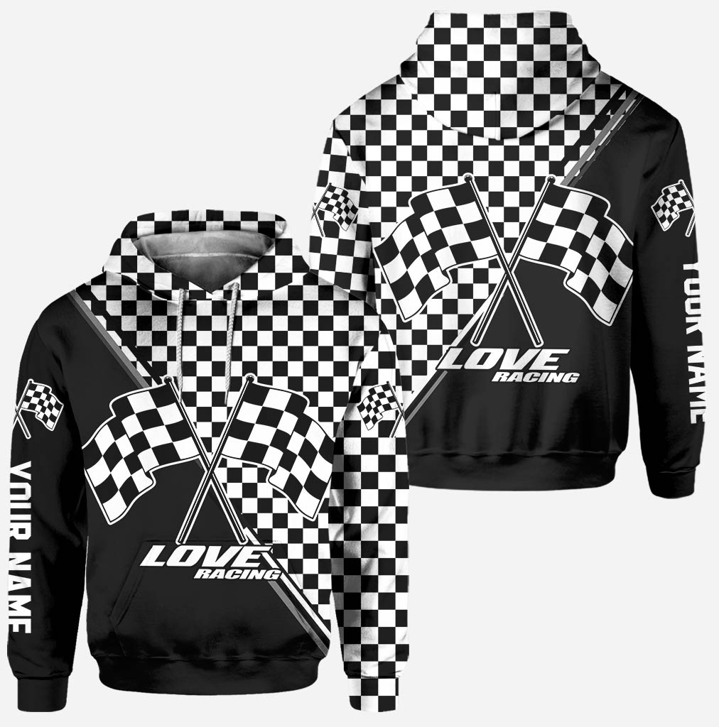 Personalized Racing Hoodie and Leggings Set Custom Name Gift