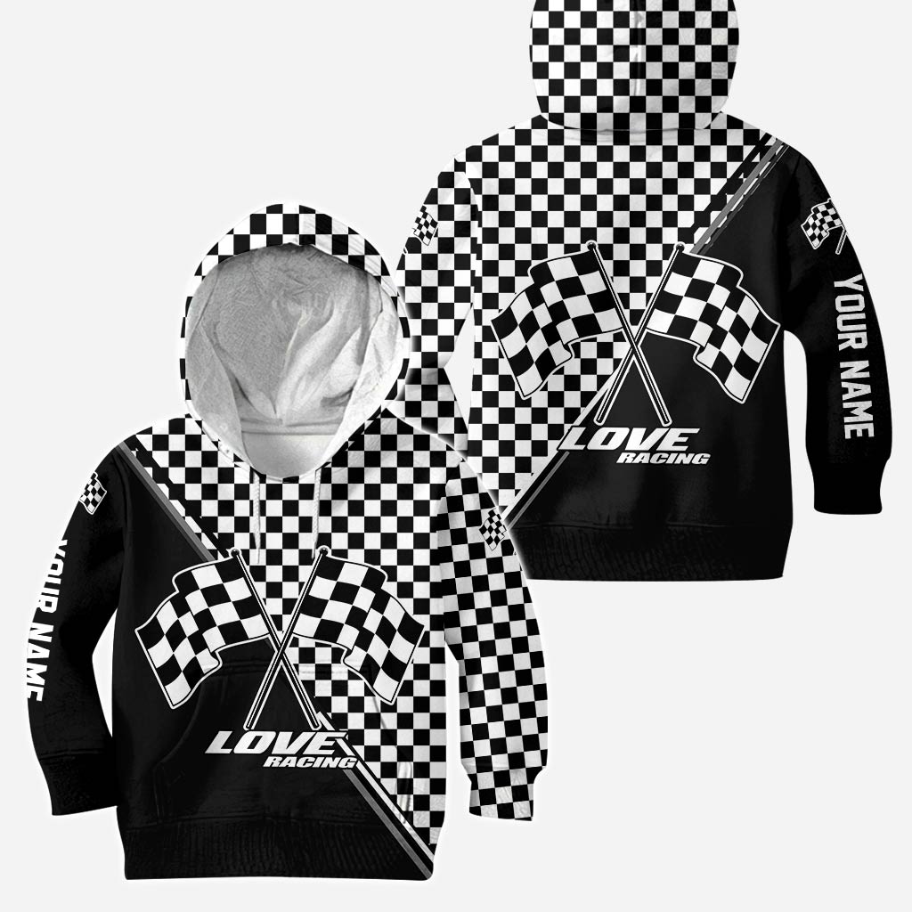 Personalized Racing Hoodie and Leggings Set Custom Name Gift