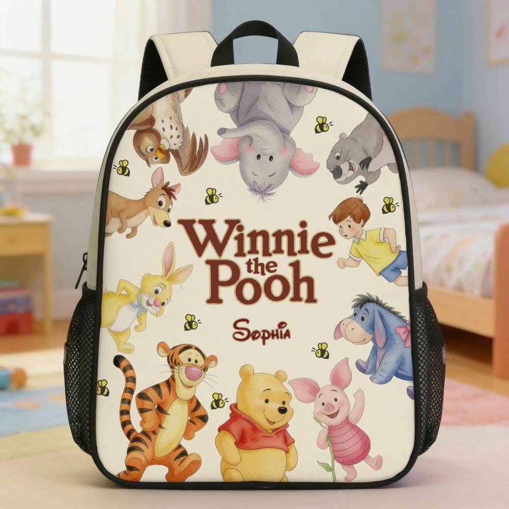 Personalized Winnie the Pooh School Backpack Set for Kids
