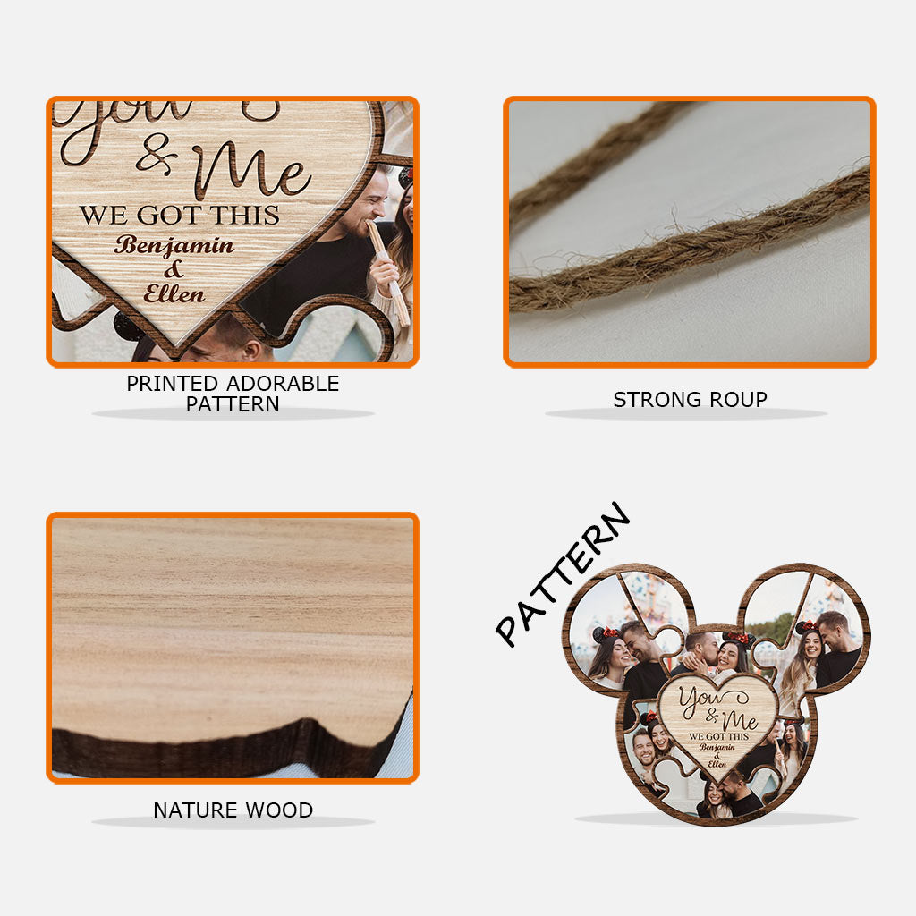 Personalized Couple Mouse Wood Sign with Names - Custom Gift for Valentine's Day, Wedding, Anniversary