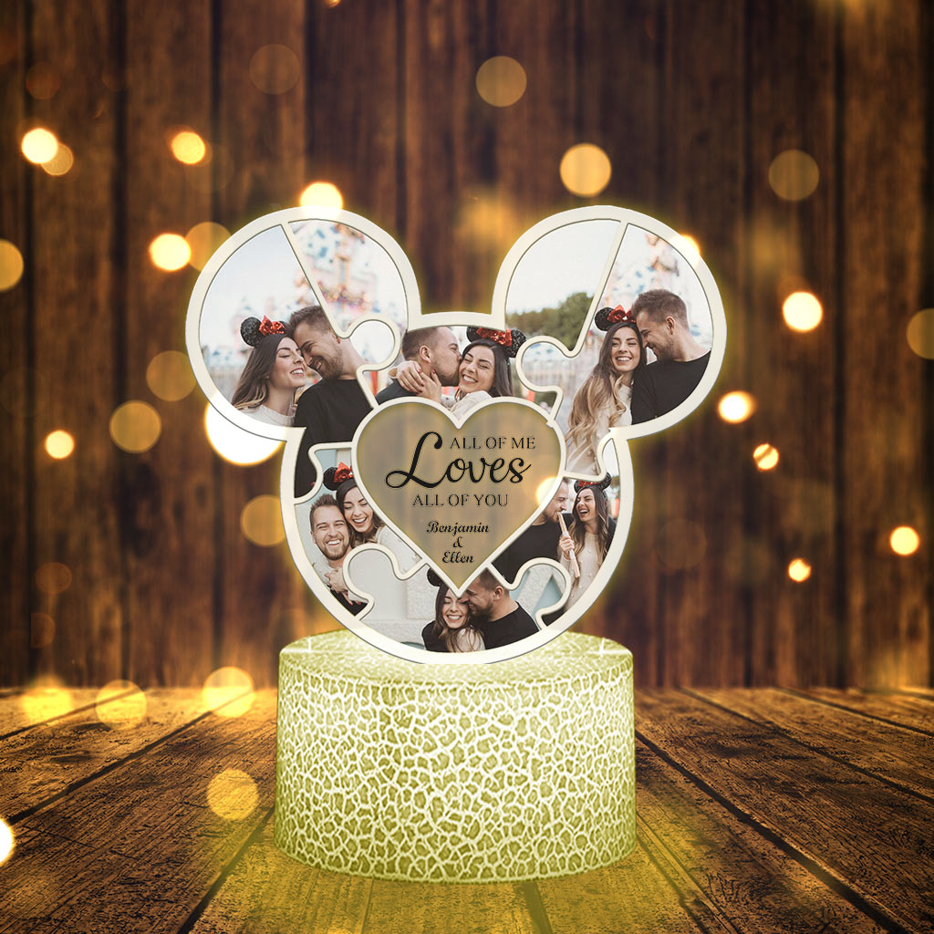 Personalized Mouse Shaped Couple Plaque Light Base Gift