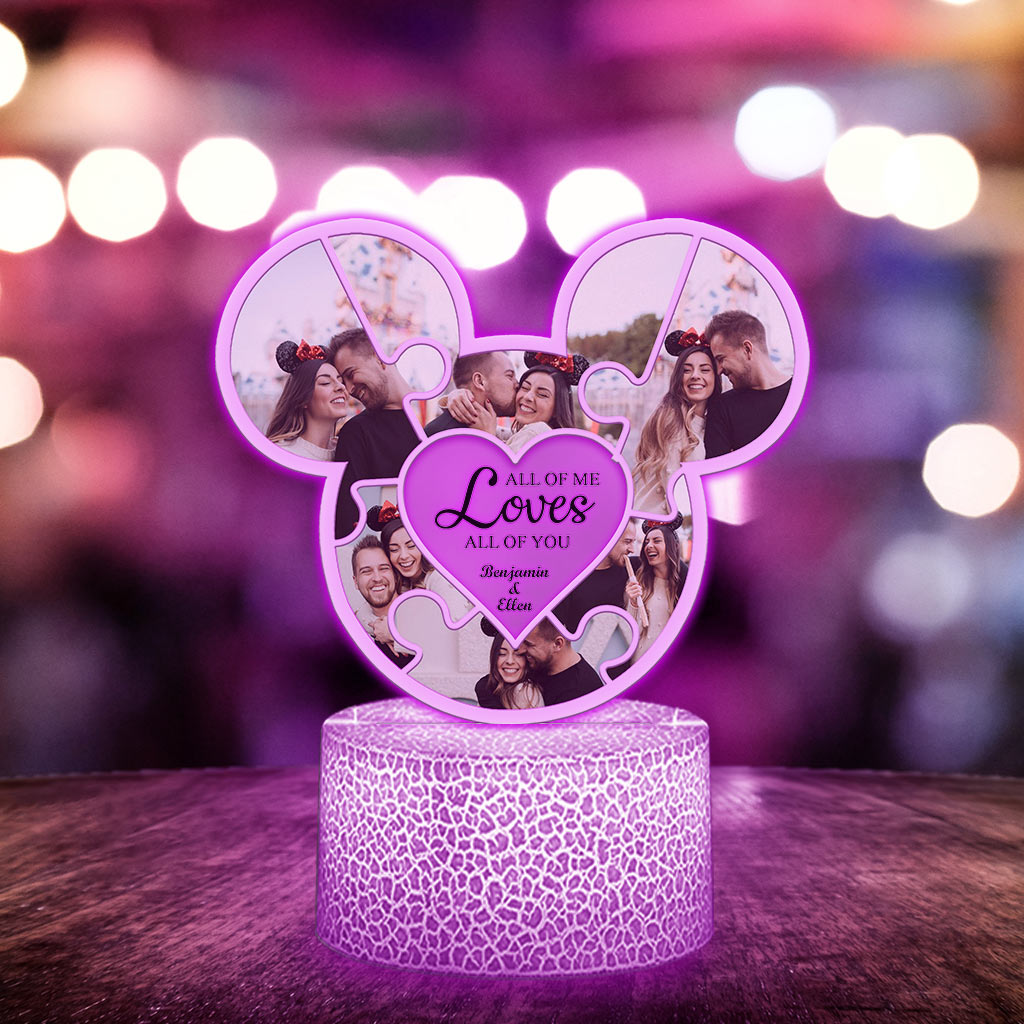Personalized Mouse Shaped Couple Plaque Light Base Gift