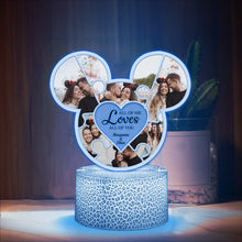 Load image into Gallery viewer, Personalized Mouse Shaped Couple Plaque Light Base Gift
