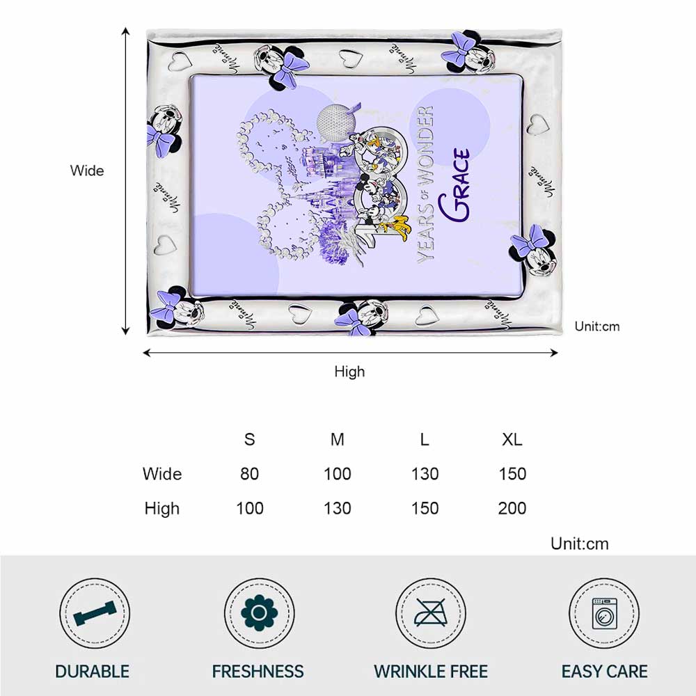 Personalized 100 Years of Wonder Mouse Blanket Gift for Kids