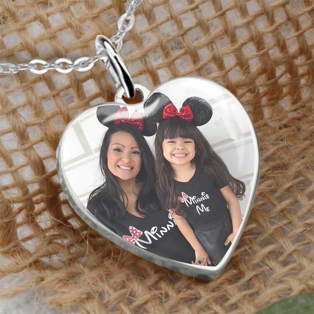 Personalized Heart Pendant Necklace with Custom Photo for Daughter