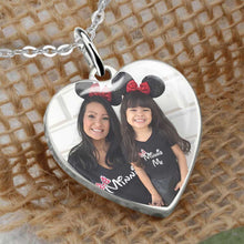Load image into Gallery viewer, Personalized Heart Pendant Necklace with Custom Photo for Daughter
