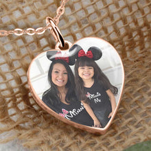 Load image into Gallery viewer, Personalized Heart Pendant Necklace with Custom Photo for Daughter
