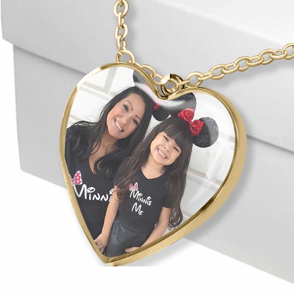 Personalized Heart Pendant Necklace with Custom Photo for Daughter