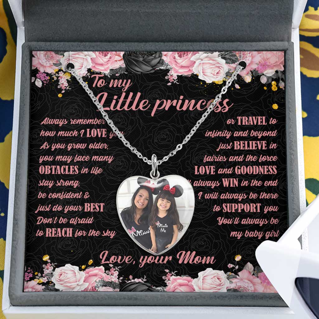 Personalized Heart Pendant Necklace with Custom Photo for Daughter