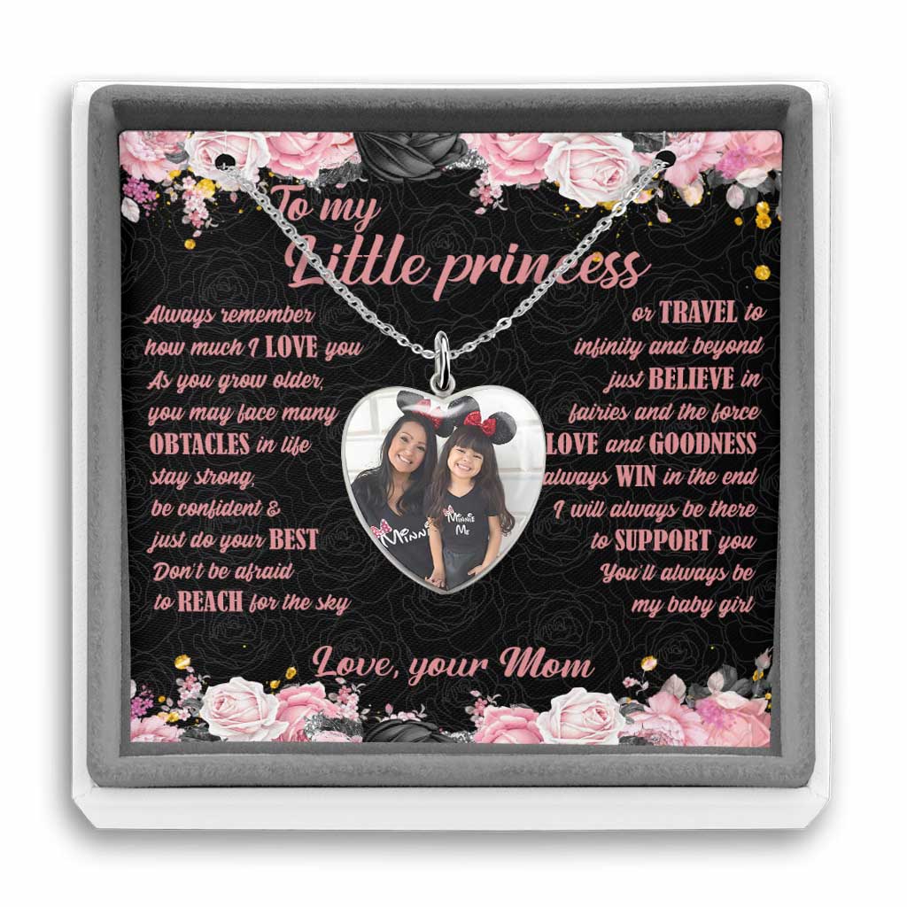 Personalized Heart Pendant Necklace with Custom Photo for Daughter