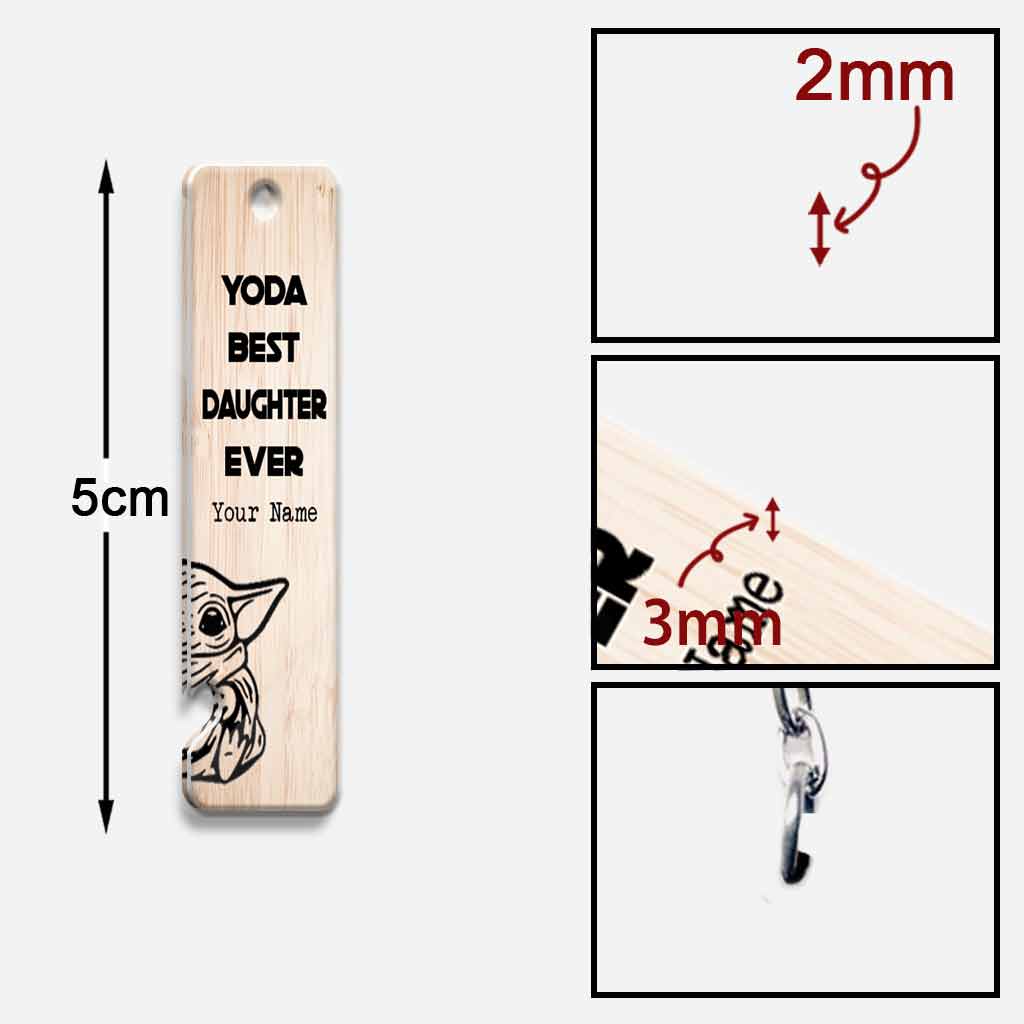 Personalized Yoda Mom and Daughter Keychain Custom Name Gift