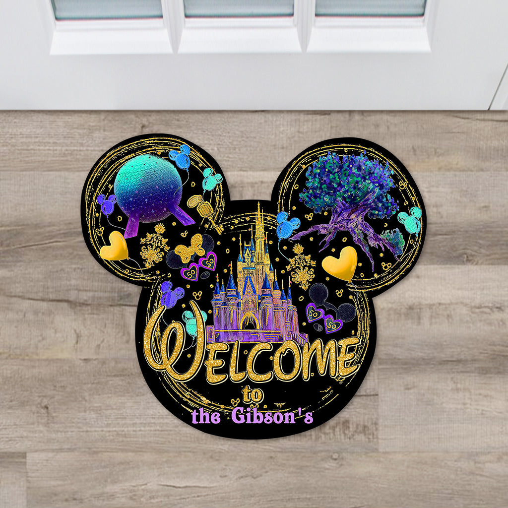 Personalized Mouse Shaped Doormat Custom Family Name Gift