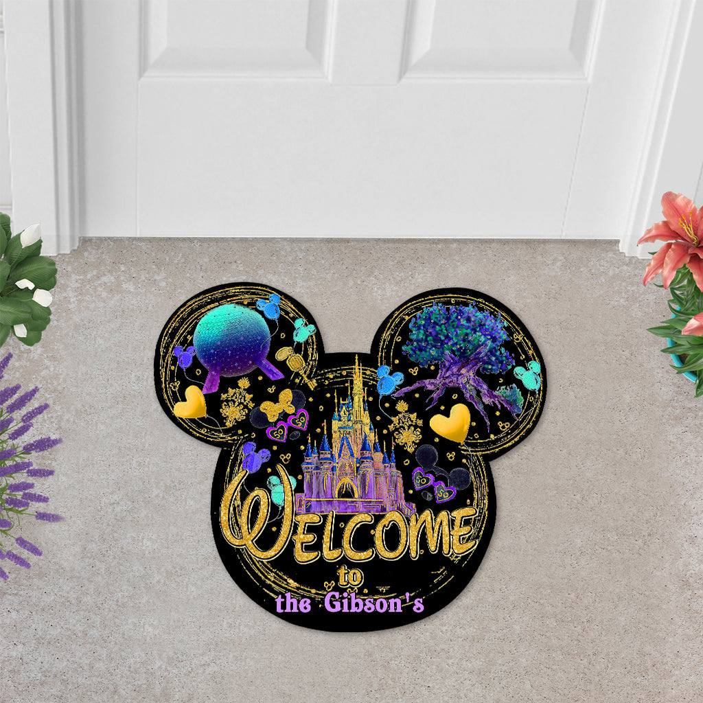 Personalized Mouse Shaped Doormat Custom Family Name Gift