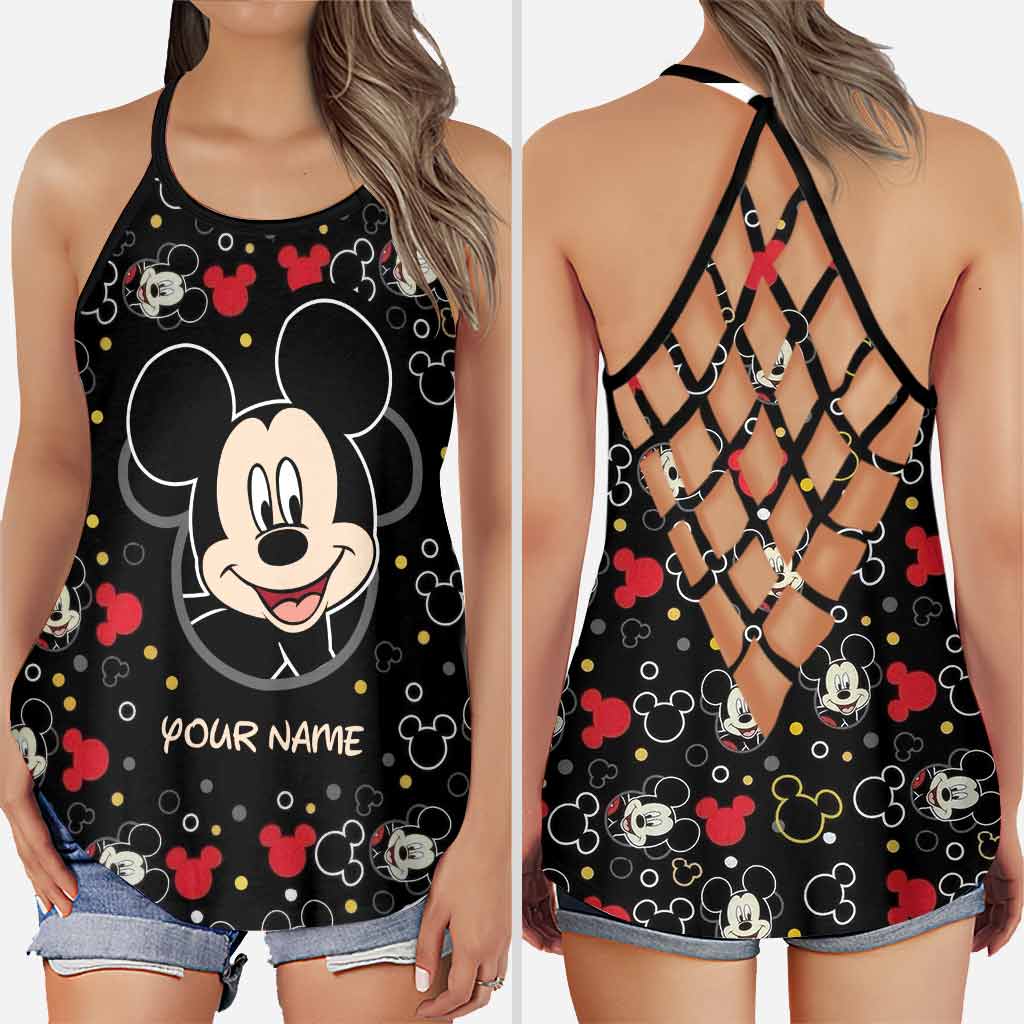 Personalized Mickey Mouse Cross Tank Top Custom Name Summer Gift