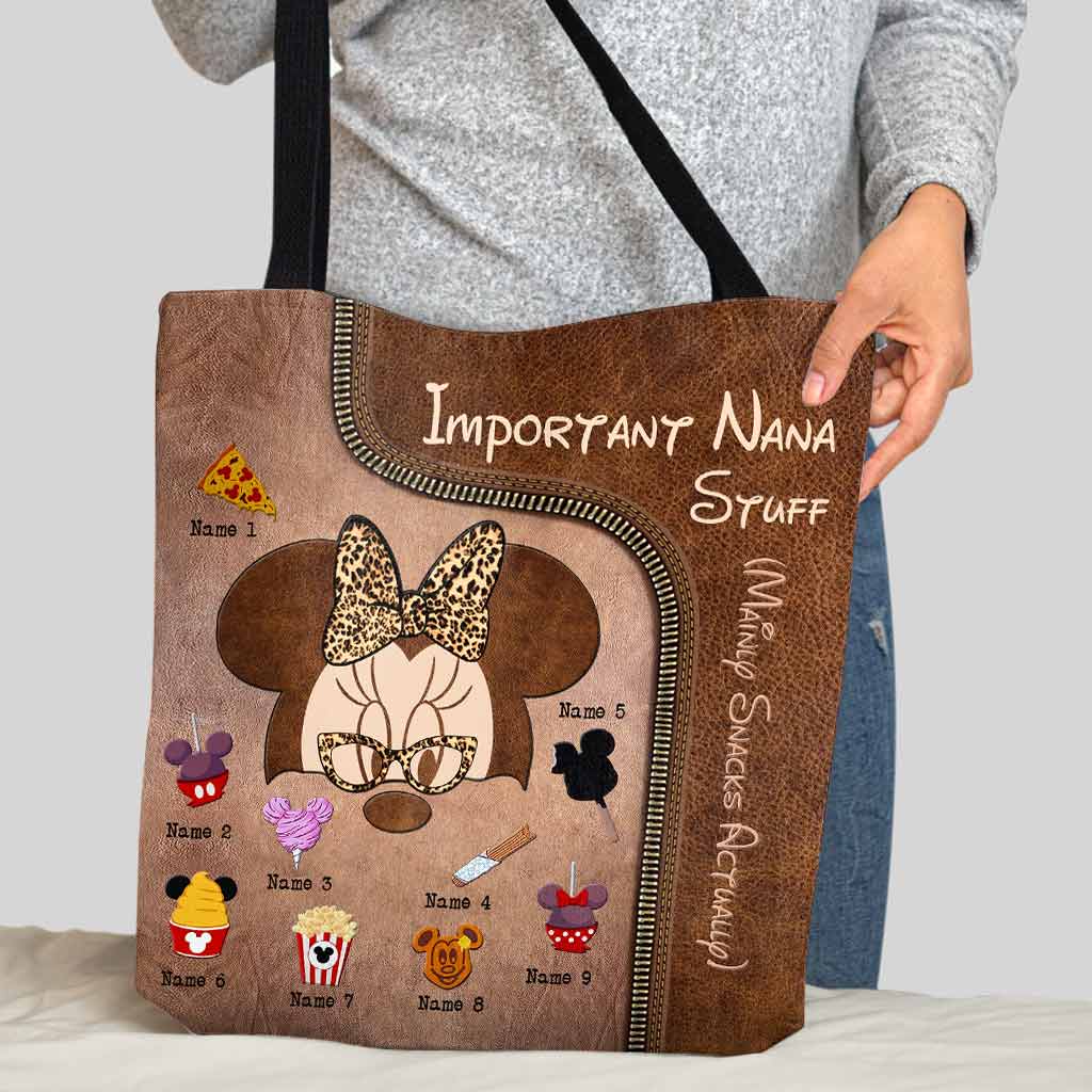 Personalized Grandma Tote Bag with Custom Names Fun Design