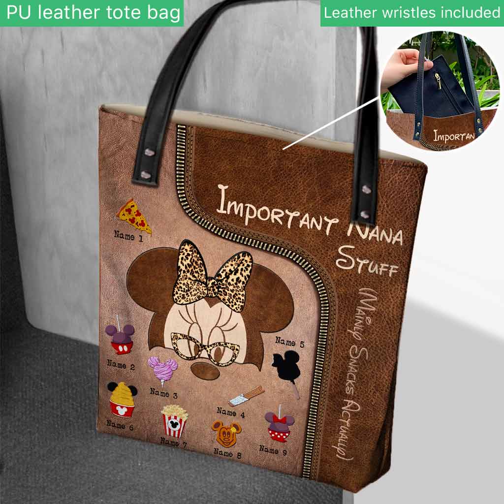 Personalized Grandma Tote Bag with Custom Names Fun Design