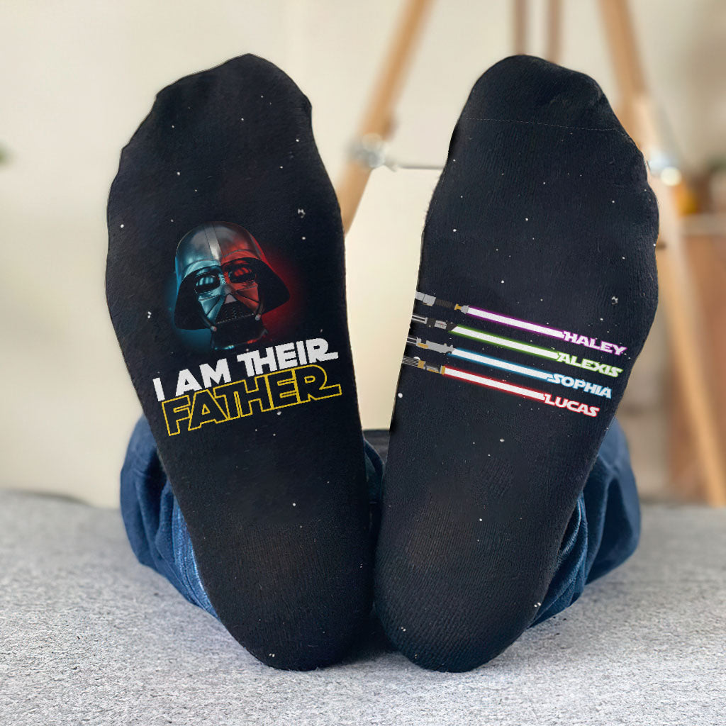 Personalized Father’s Day Socks Custom Family Names Fun Gift