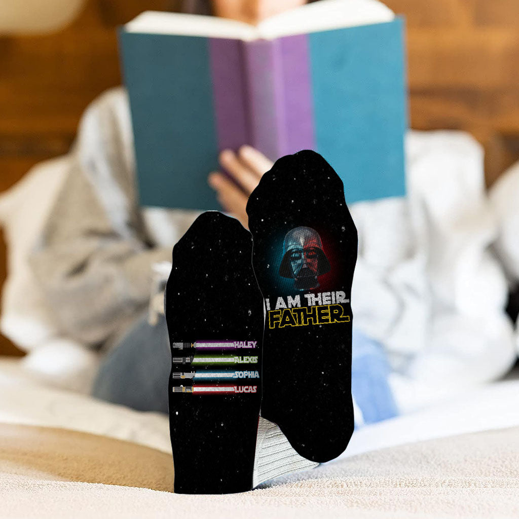Personalized Father’s Day Socks Custom Family Names Fun Gift