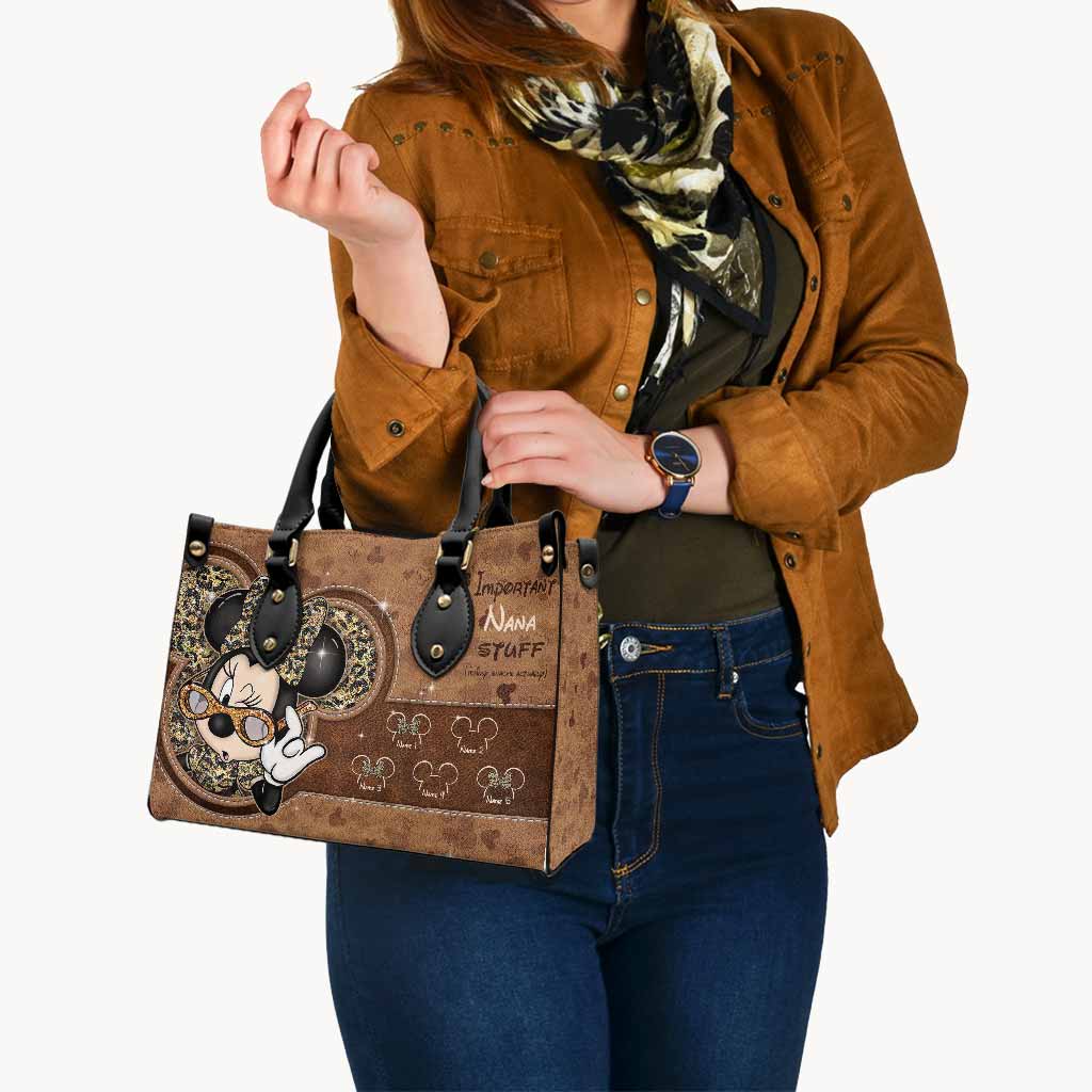 Personalized Leather Handbag Cute Nana Gift for Mom