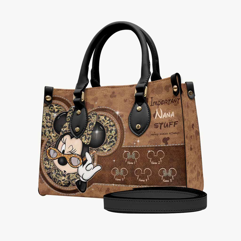 Personalized Leather Handbag Cute Nana Gift for Mom