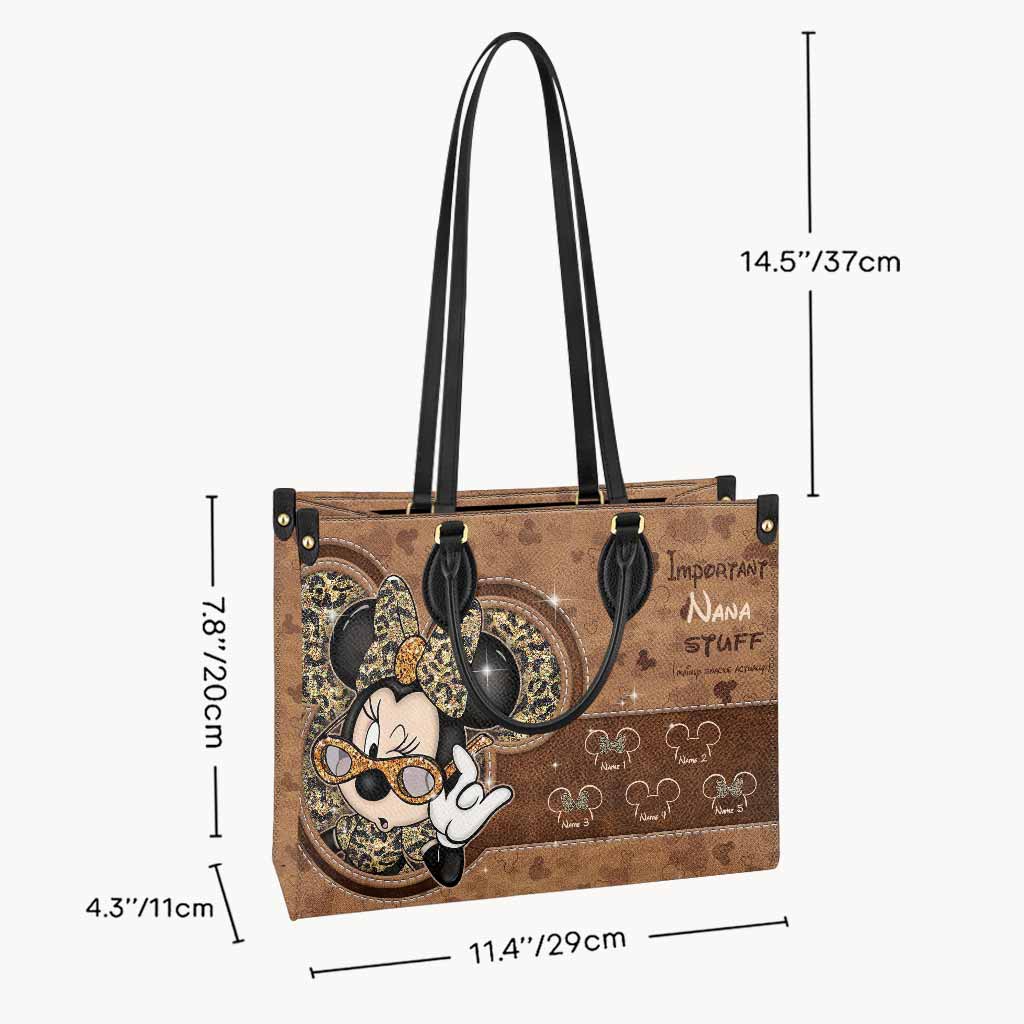 Personalized Leather Handbag Cute Nana Gift for Mom