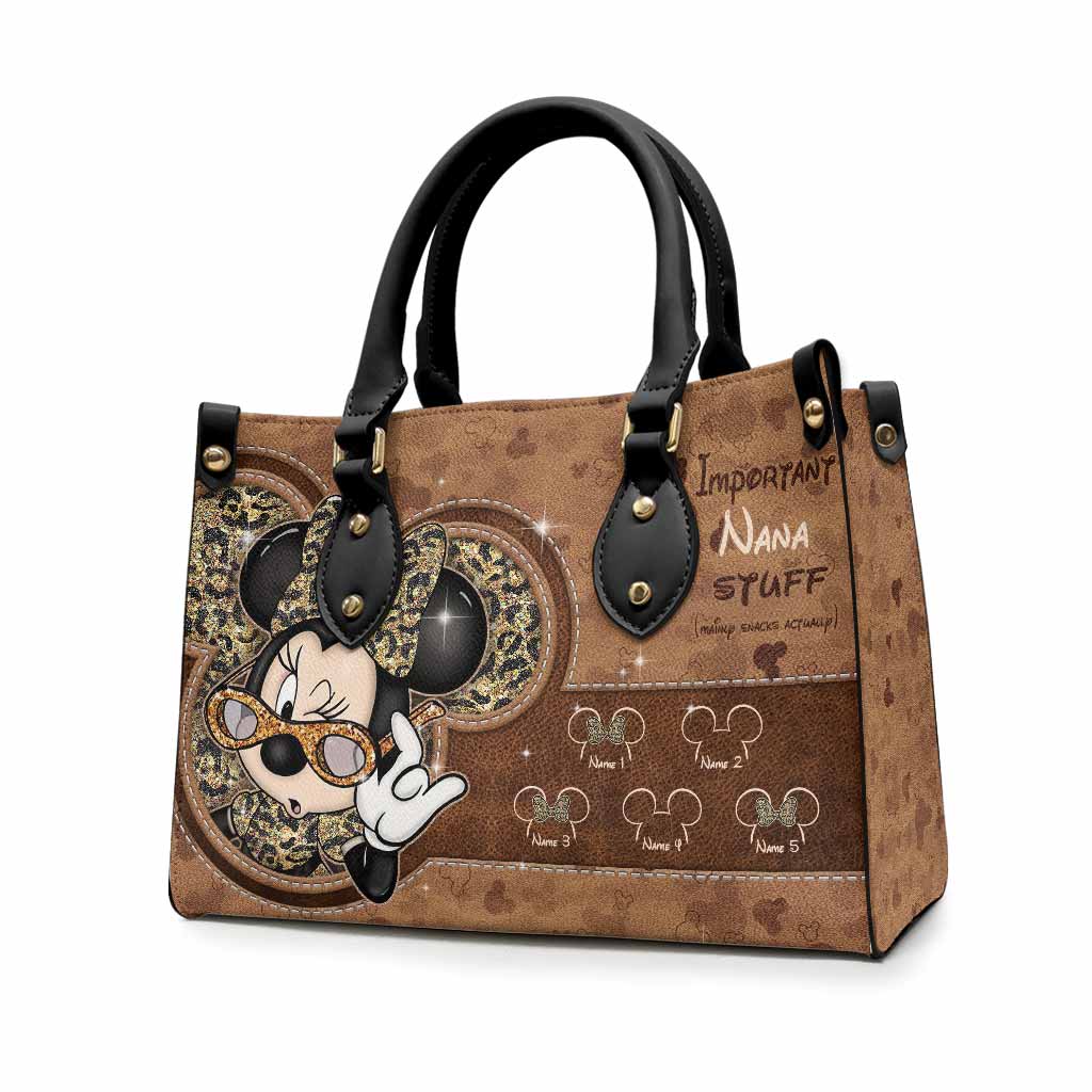 Personalized Leather Handbag Cute Nana Gift for Mom