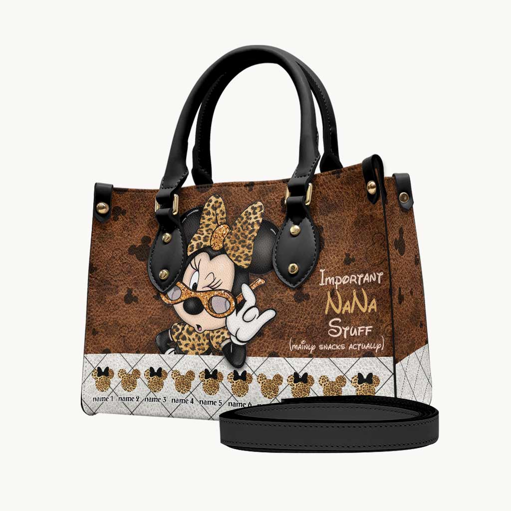 Personalized Grandma Leather Handbag Unique Gift for Nana