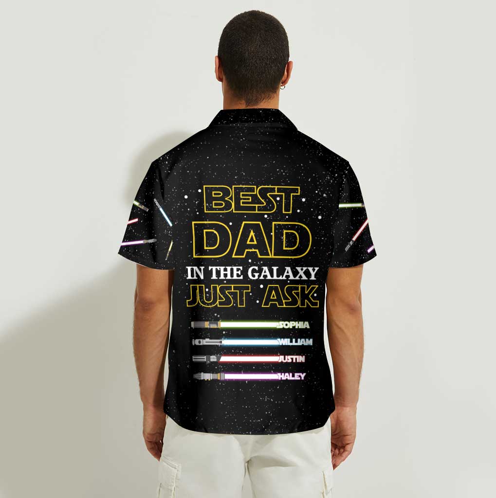 Personalized Hawaiian Shirt for Dad - Best Dad in the Galaxy Gift