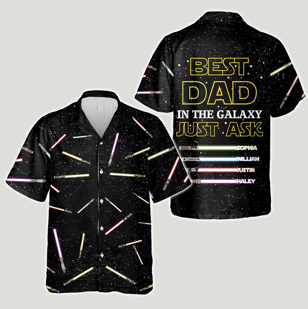 Personalized Hawaiian Shirt for Dad - Best Dad in the Galaxy Gift