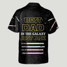 Load image into Gallery viewer, Personalized Hawaiian Shirt for Dad - Best Dad in the Galaxy Gift
