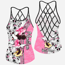 Load image into Gallery viewer, Personalized Cute Pink Mouse Ears Cross Tank Top Gift for Mom
