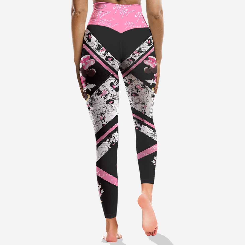 Personalized Cute Pink Mouse Ears Hoodie & Leggings Set