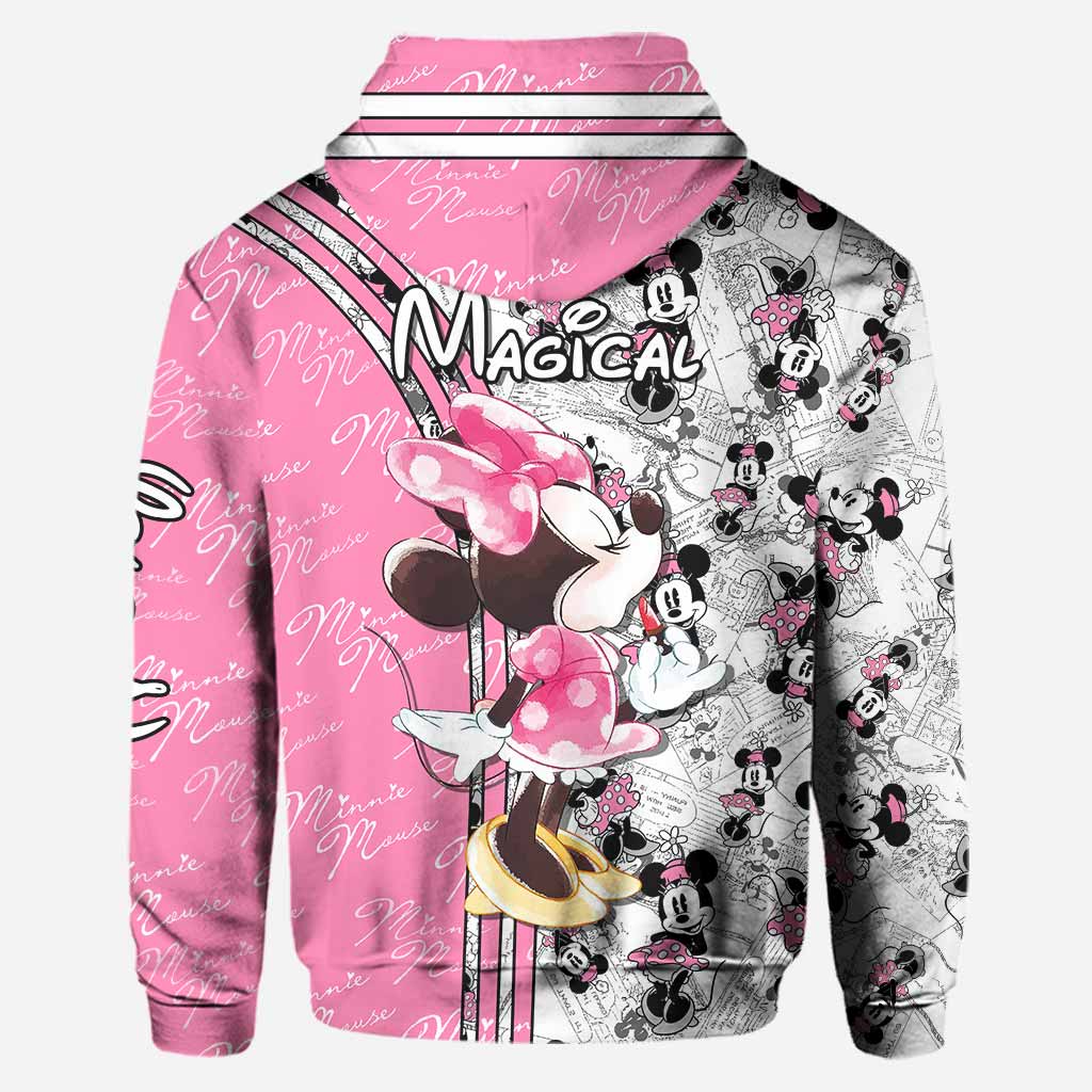 Personalized Cute Pink Mouse Ears Hoodie & Leggings Set