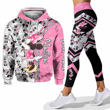 Load image into Gallery viewer, Personalized Cute Pink Mouse Ears Hoodie &amp; Leggings Set
