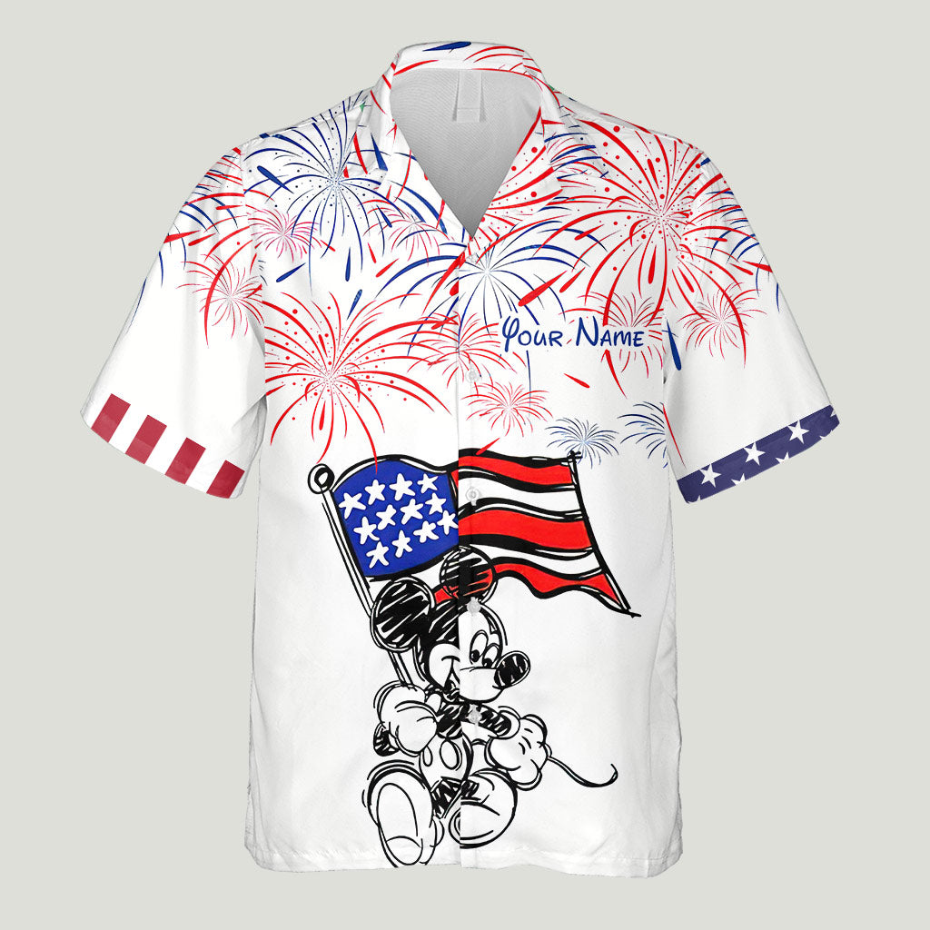 Personalized Independence Day Hawaiian Shirt Custom Name Patriotic Gift