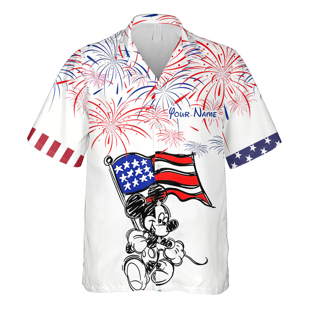 Personalized Independence Day Hawaiian Shirt Custom Name Patriotic Gift