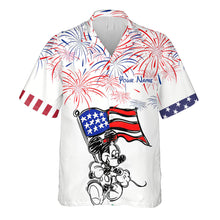 Load image into Gallery viewer, Personalized Independence Day Hawaiian Shirt Custom Name Patriotic Gift
