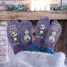 Load image into Gallery viewer, Personalized Nightmare Socks Custom Name Gift for Couples
